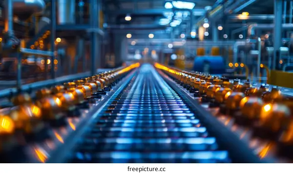 Bottling Plant Production Line with Conveyor Belt