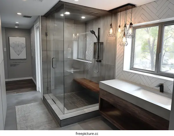 Modern Contemporary Bathroom Design with Glass Shower