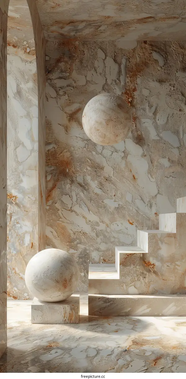 3D Stone Spheres for Interior Design and Architecture