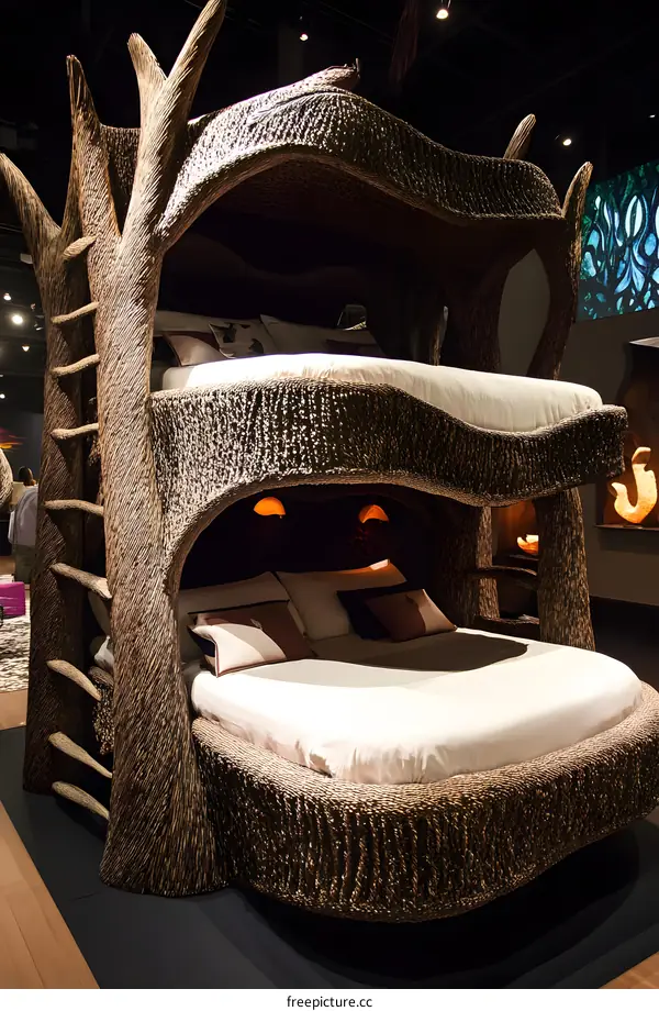 Unique Tree Trunk Shaped Bed Design
