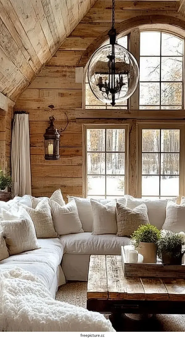 Rustic Farmhouse Living Room Interior Design