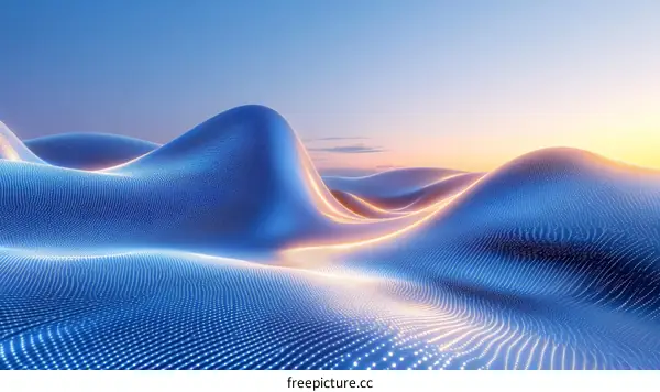 Abstract Digital Landscape at Sunrise