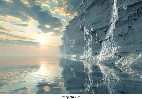 Arctic Iceberg Reflection in Calm Water