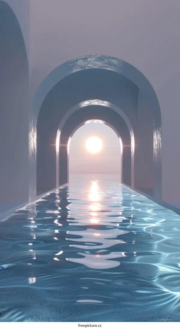 Abstract Minimalist Architectural Pool Pathway