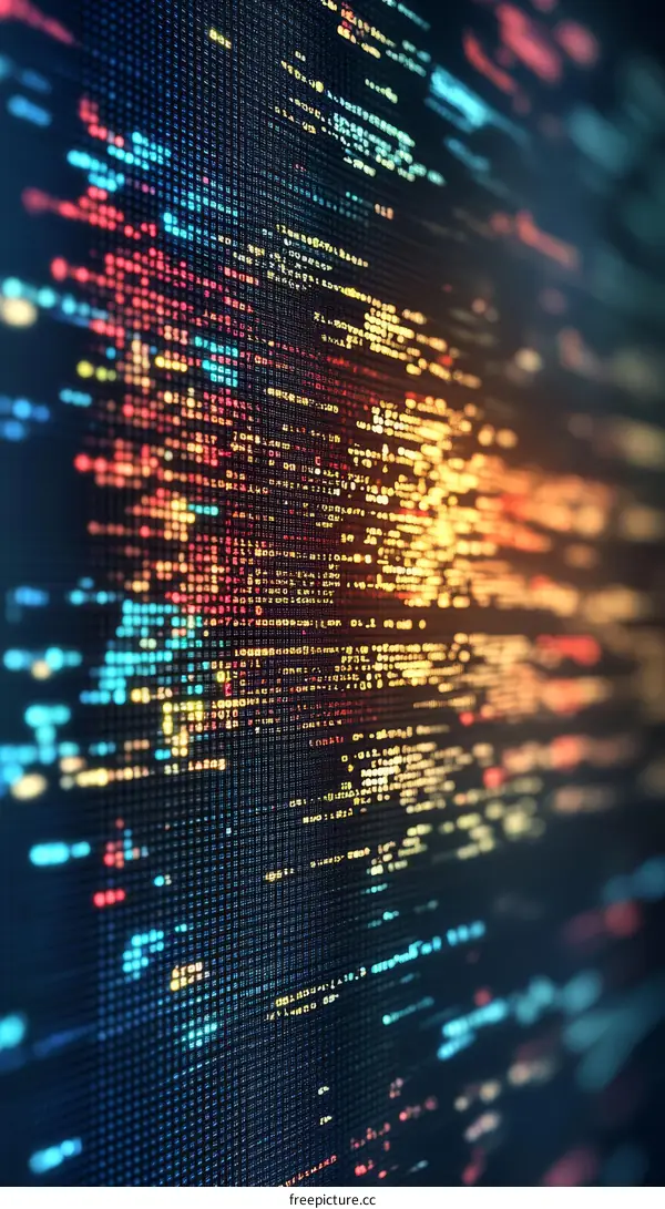 Abstract Colorful Digital Code Display