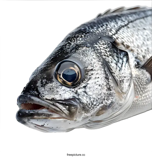 [Transparent Background PNG]Close-up of a Fresh Fish Head