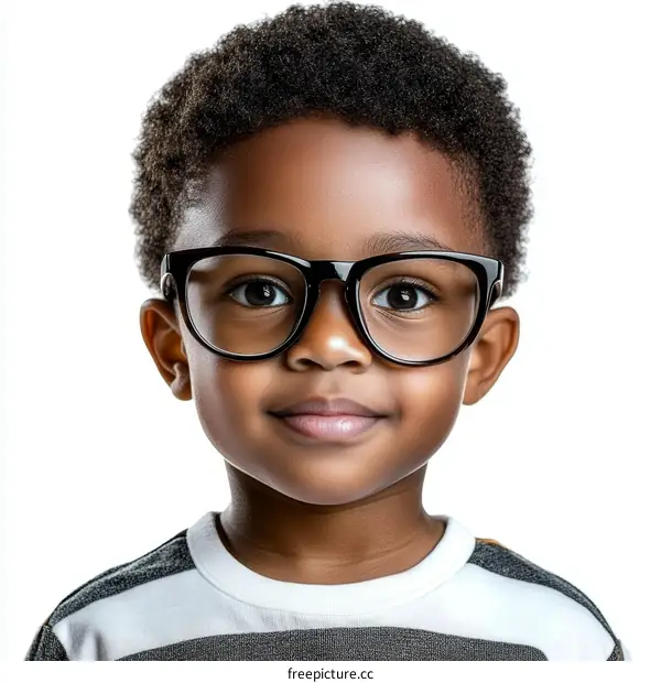 Portrait of a Child Wearing Glasses