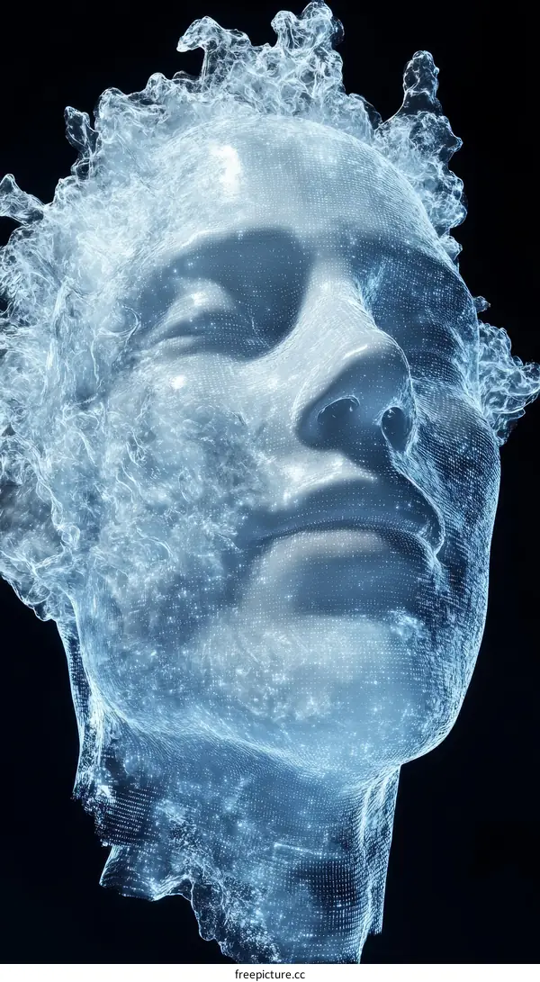 Abstract Digital Human Face Illustration