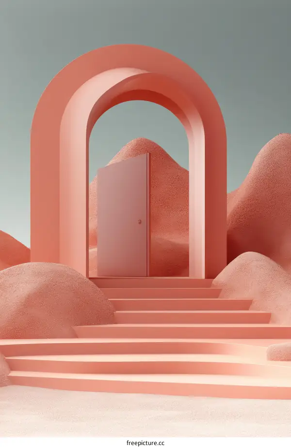 Abstract Archway Entrance to a Dreamlike Landscape