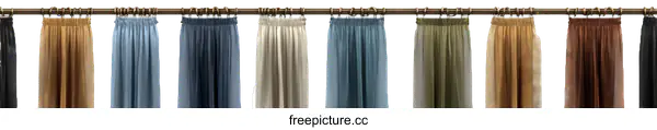 [Transparent Background PNG]Variety of Colorful Sheer Curtains