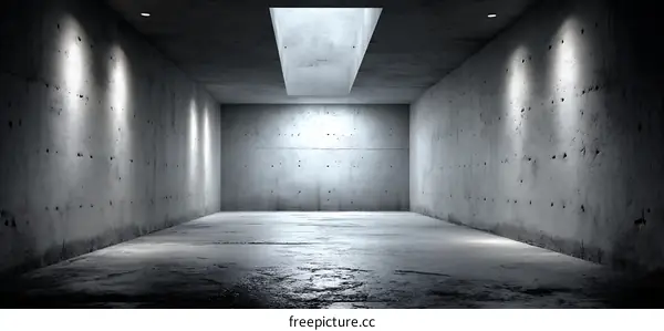 Empty Concrete Tunnel Interior Design