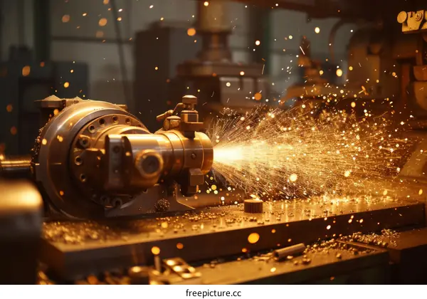 Industrial metalworking and metal cutting with sparks