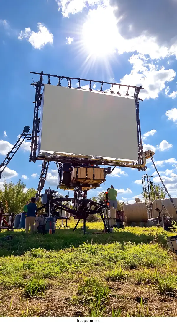 Large Movie Screen Setup in Field