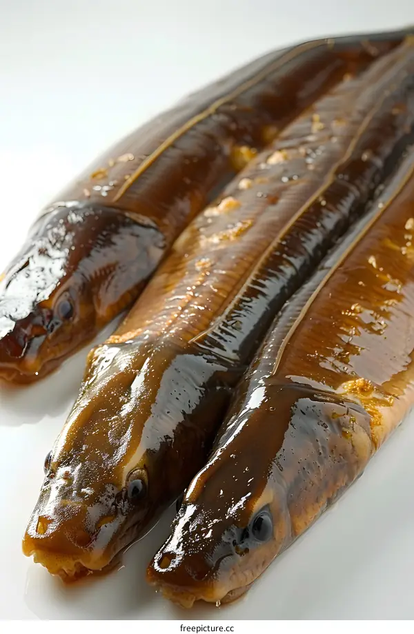 Three Japanese freshwater eels