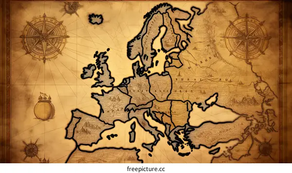 old world map illustration