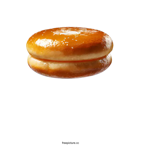 [Transparent Background PNG]Freshly Baked Hamburger Bun with Sesame Seeds