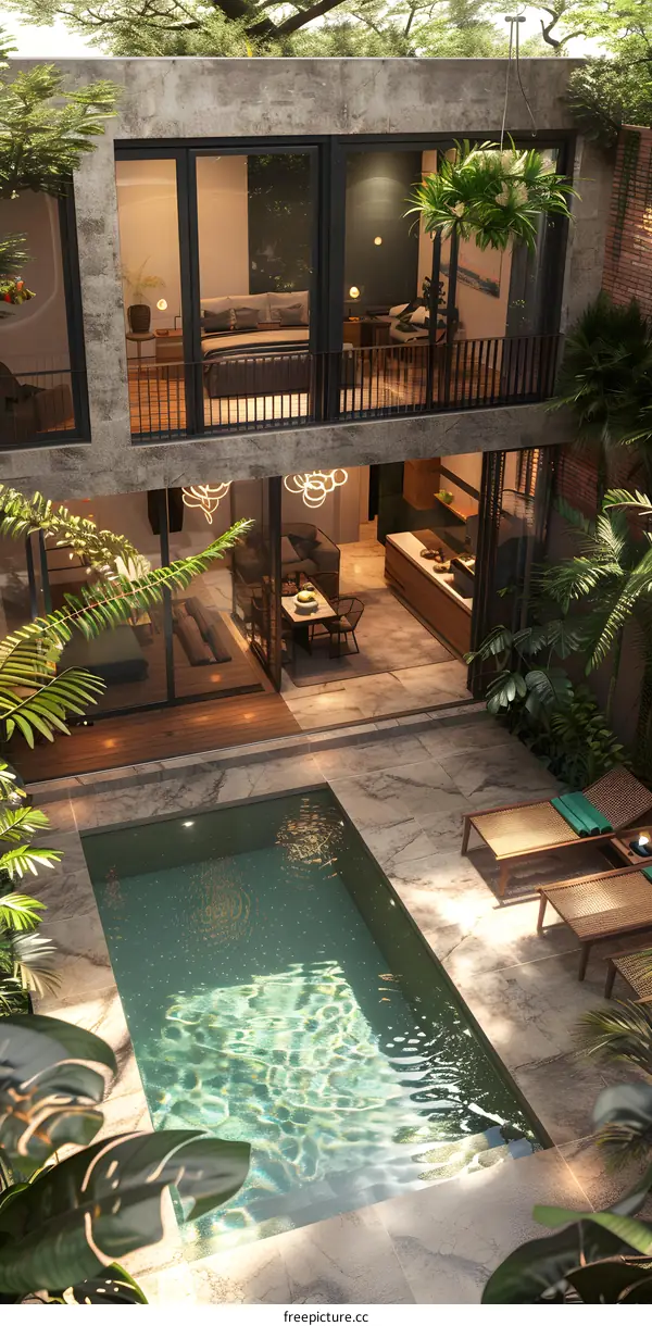 Modern Minimalist Home Design with Backyard Pool