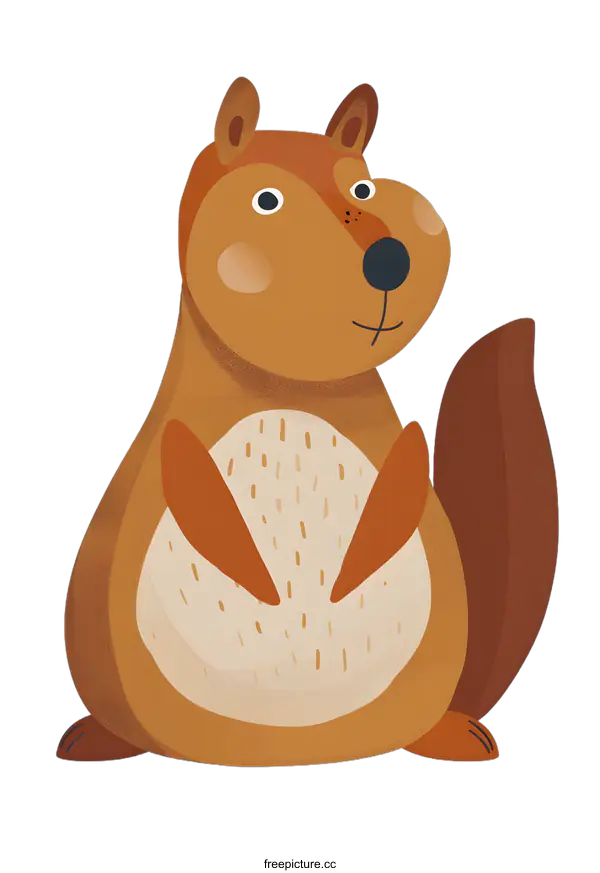 [Transparent Background PNG]Cute Cartoon Squirrel Illustration