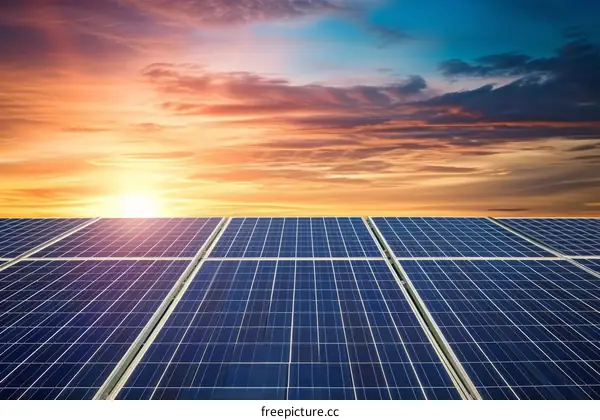 solar panels generating electricity from the sun