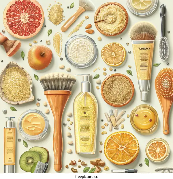 Natural skincare ingredients pattern