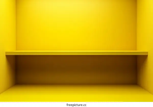 Empty Yellow Corner Shelf Display