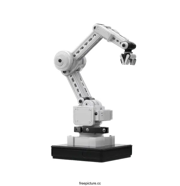 [Transparent Background PNG]Industrial Robotic Arm Isolated on White Background