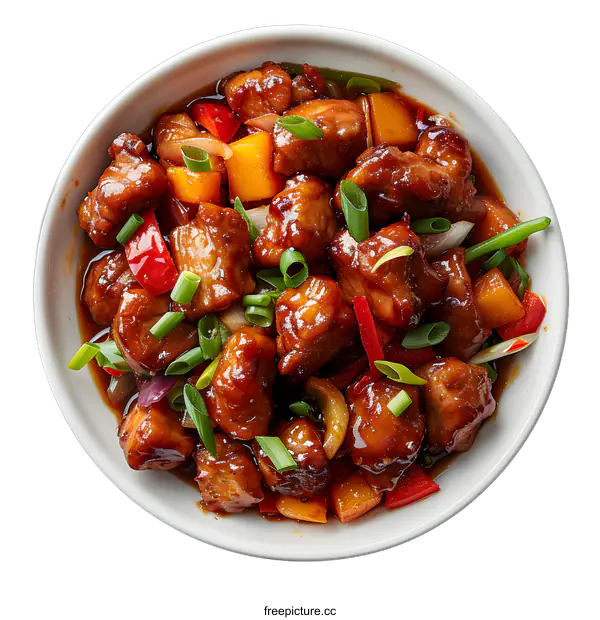 [Transparent Background PNG]Sweet and Sour Pork with Vegetables