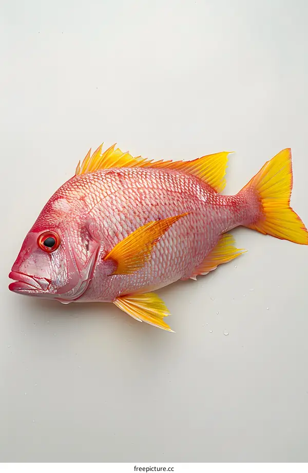 Red Snapper Fish on White Background