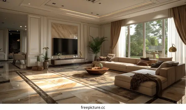 Modern Minimalist Living Room Design Renderings