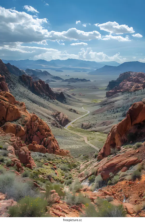 Desert Valley Road Scenic View