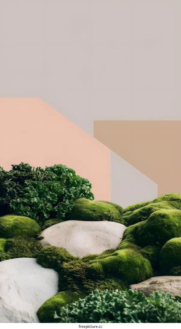 Green Moss Stone Abstract Background