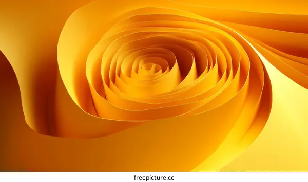 Abstract Design of Curled Yellow Paper