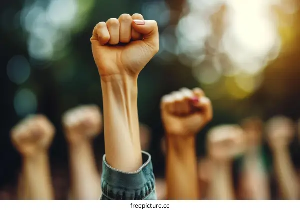 Activists Of All Ethnicities And Genders Raise Their Fists In Solidarity