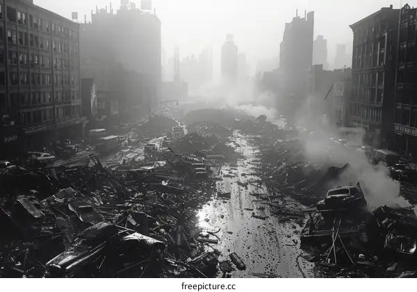 Ruins of the Frankfurt Jewish Quarter after Kristallnacht, 1938