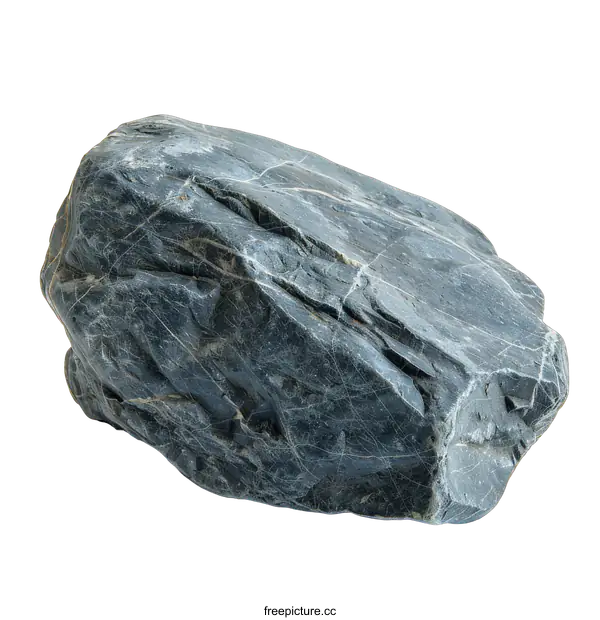 [Transparent Background PNG]Black raw rock stone isolated on a transparent background