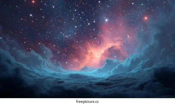 Cosmic Cloudscape Nebula and Stars