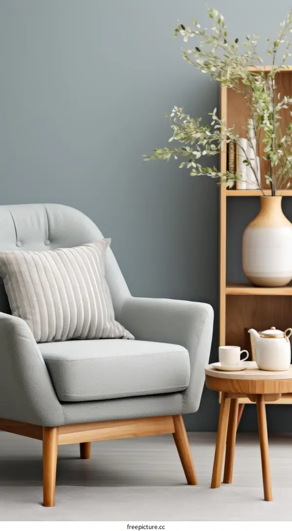 A stylish armchair in a living room