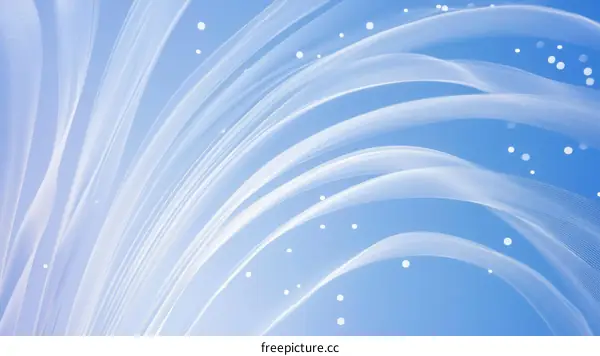 Abstract Light Blue and White Flowing Lines