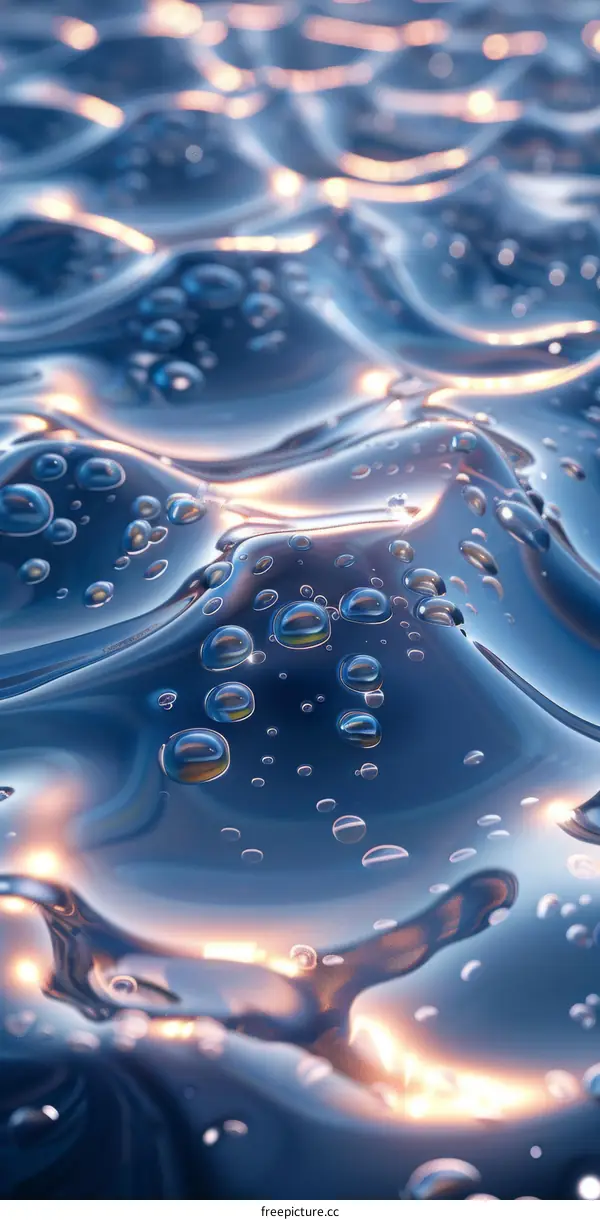 Abstract Liquid Surface with Bubbles
