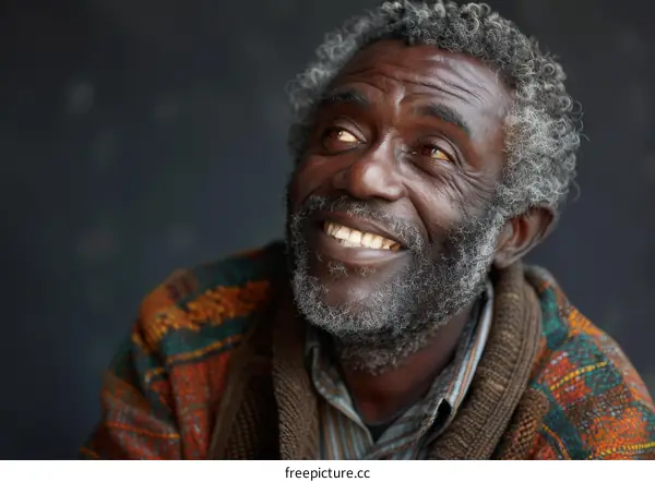 Smiling African Senior Man Portrait