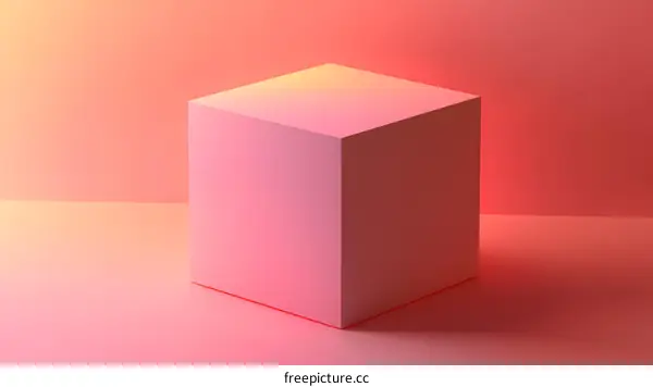 Minimalist Pink and Orange Cube Background