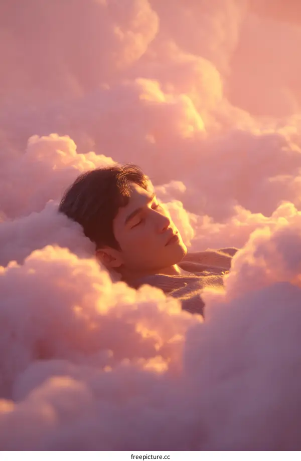 Dreaming in the Clouds: A Peaceful Sunset Scene