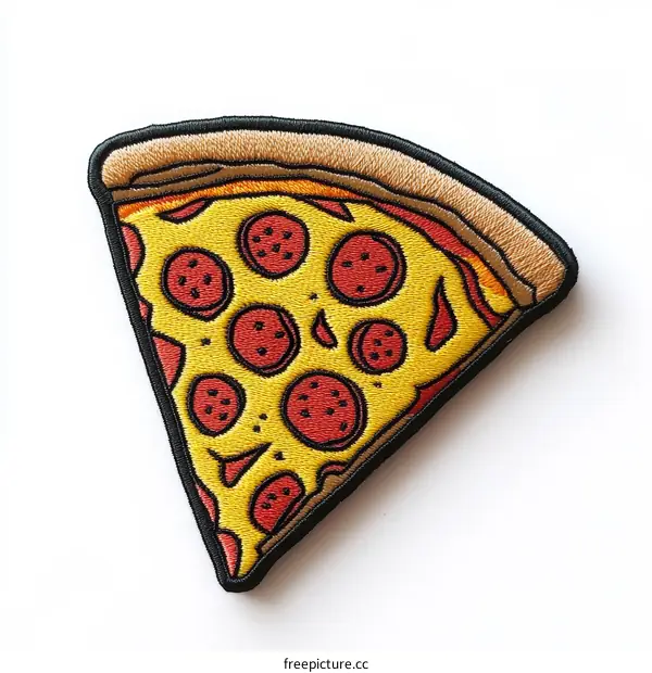 Pizza Slice Embroidered Patch Design