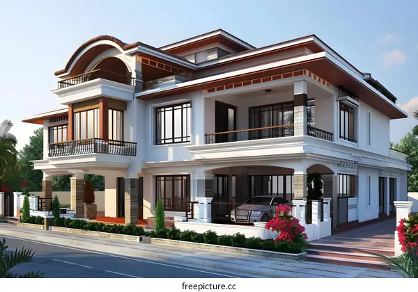 A beautiful house with a modern style