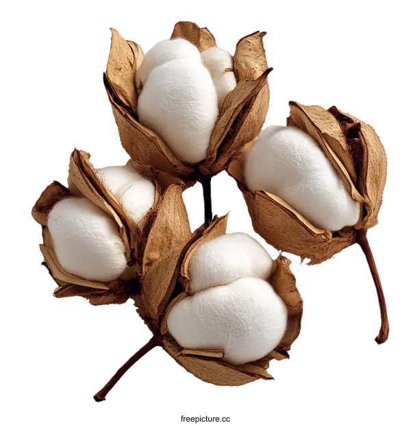 [Transparent Background PNG]Close up of Cotton Bolls