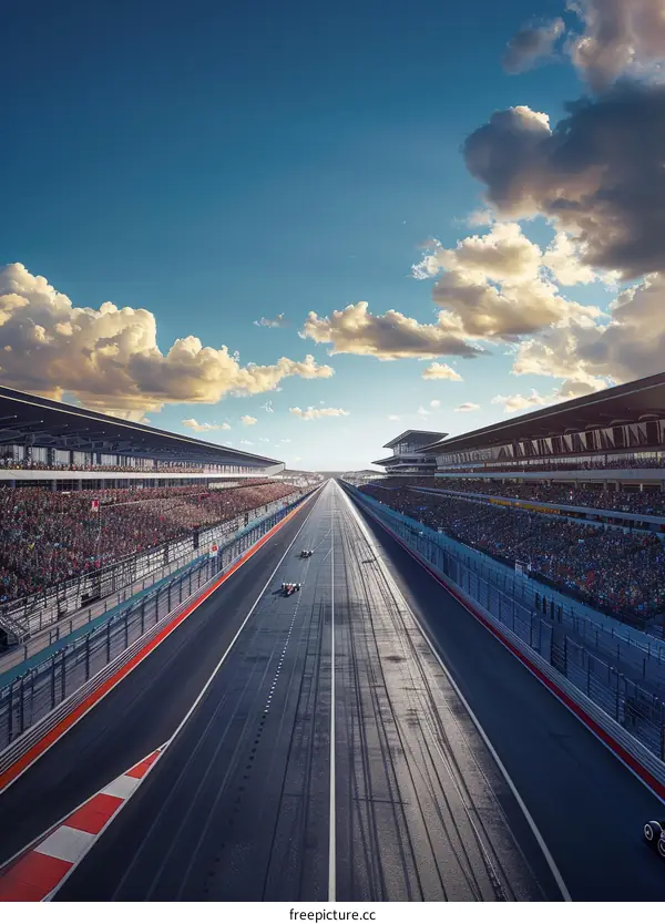 Formula One cars racing on a track
