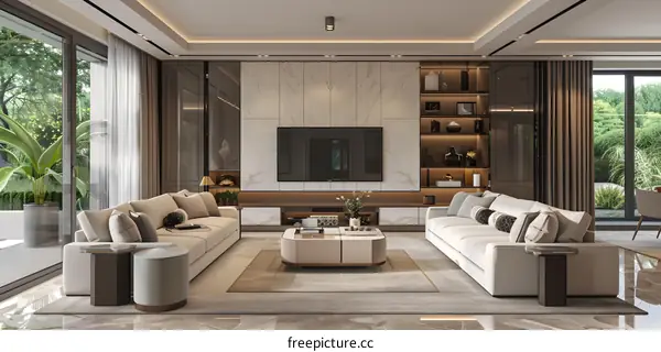 Modern minimalist living room design renderings