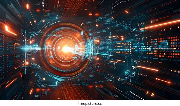 Abstract Futuristic Technology  Digital  Interface  Background
