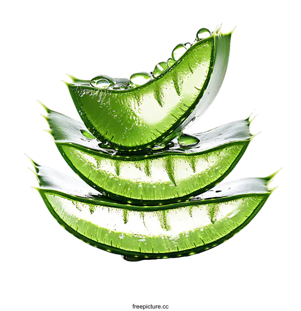 [Transparent Background PNG]Aloe Vera Slices Close-up Photography