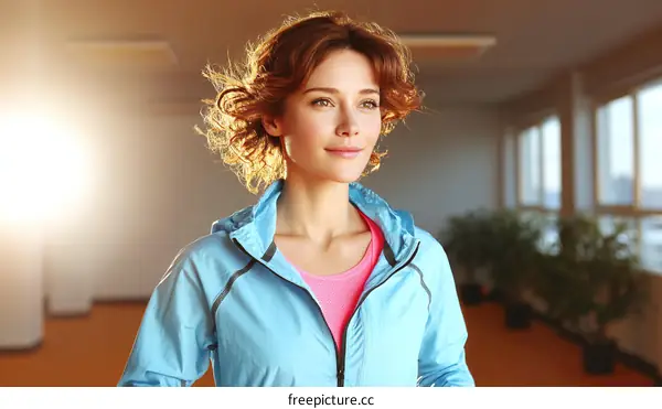 A Caucasian Woman in Sportswear Posing Outdoors